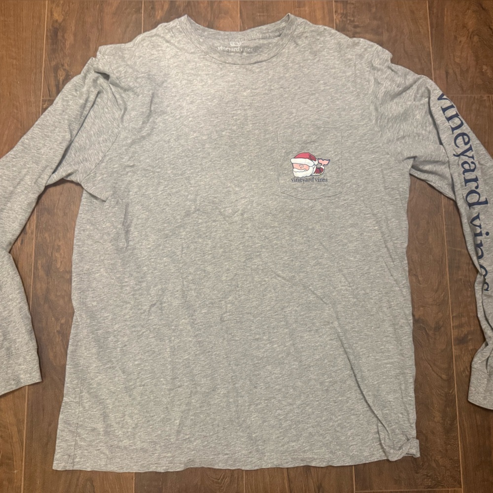 Vineyard Vines Heather Gray Long Sleeve Tee